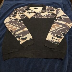 Hooey Geometric Crewneck Sweater - Black and Tan